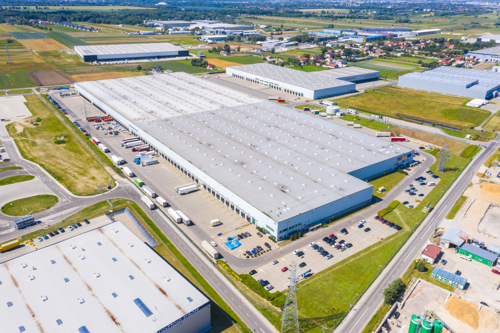 Aerial,View,Of,Goods,Warehouse.,Logistics,Center,In,Industrial,City
