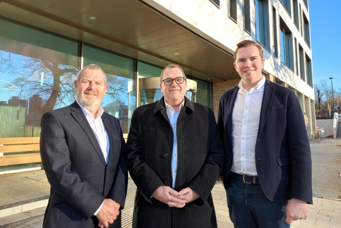 L2R Ewan Dodds CEO Whybrow Bryn Morris University of Essex Registrar Ben Le Coq Associate Partner Carter Jonas